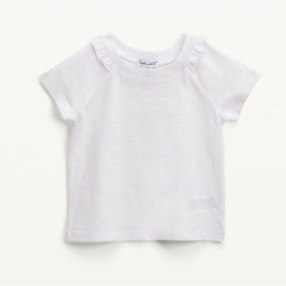 Splendid White Girls Basic Tee with Ruffle 18-24 Months